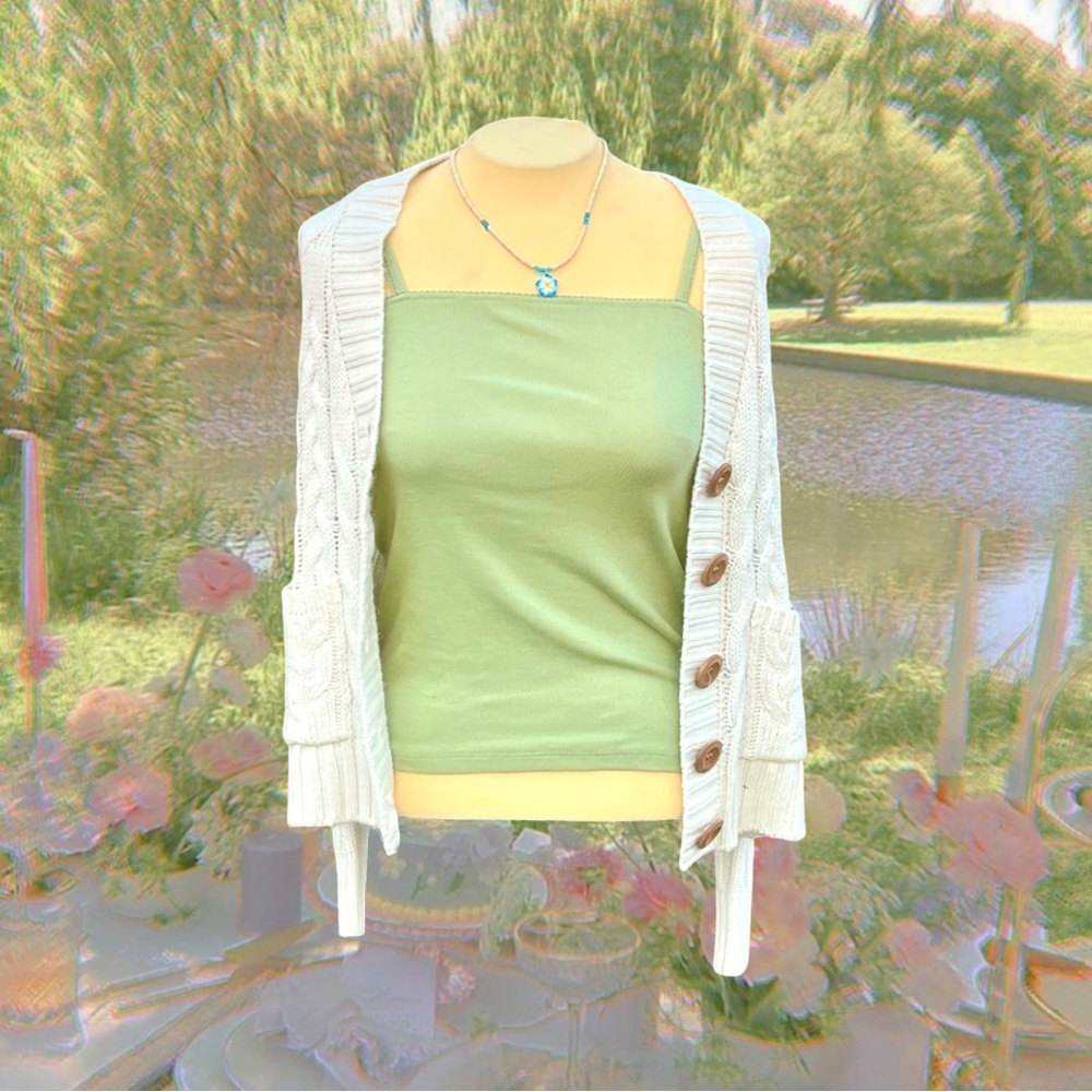 ・❥・white cable knit cardigan・❥・